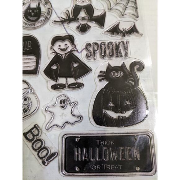 2009 Penny Black Spooky Card Craft Cling Scrapbook Halloween Stamps Dracula - Picture 6 of 8